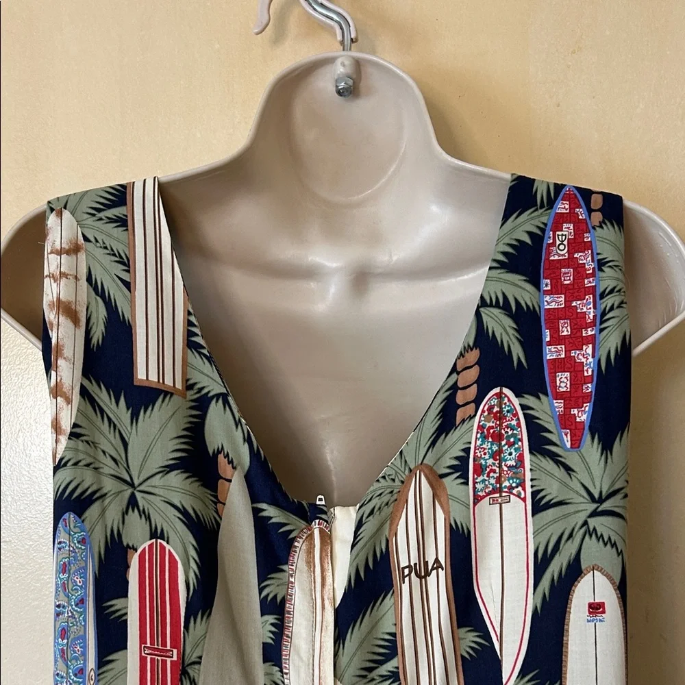 reyn spooner Navy Tropical Surfboard Print Mini Dress size L - Picture 7 of 11